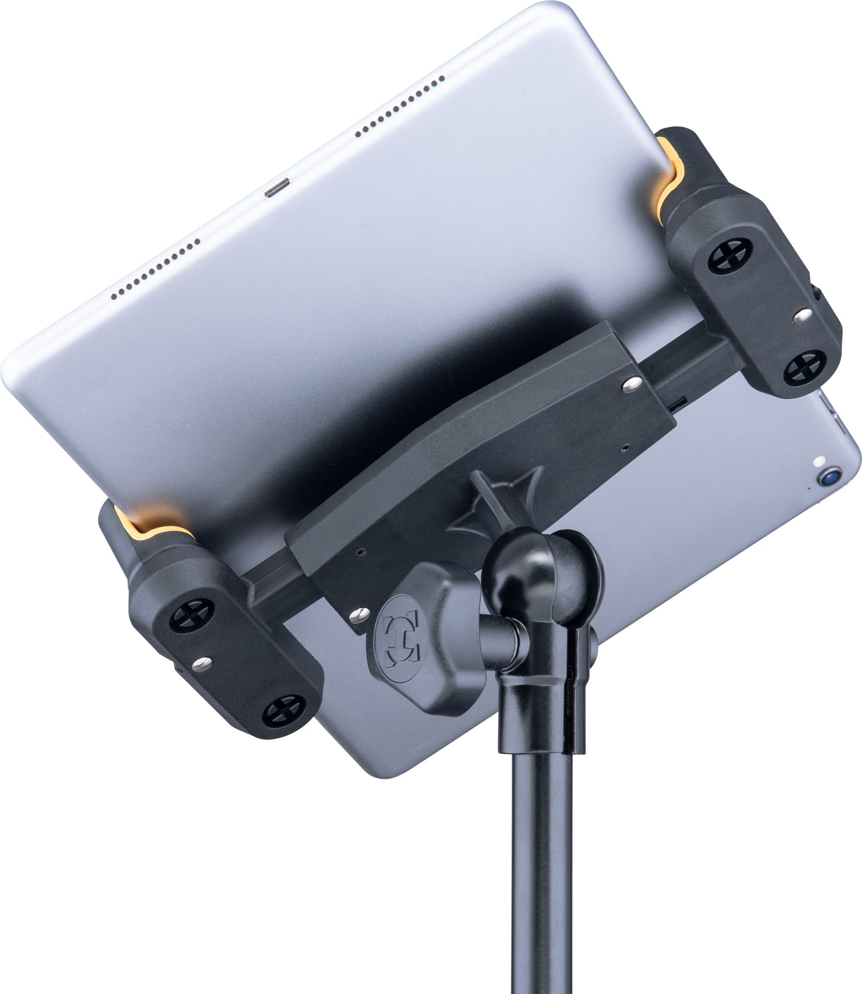 Support pour tablette et smartphone 6.1" à 13", attache pour table et pieds ronds ou carrés jusqu'à 3 cm d'épaisseur, noir
