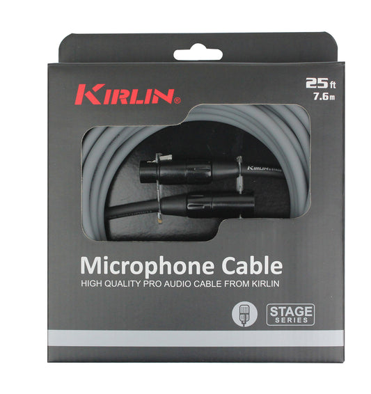 Câble micro STAGE XLR mâle/XLR femelle, 6 mètres, gris