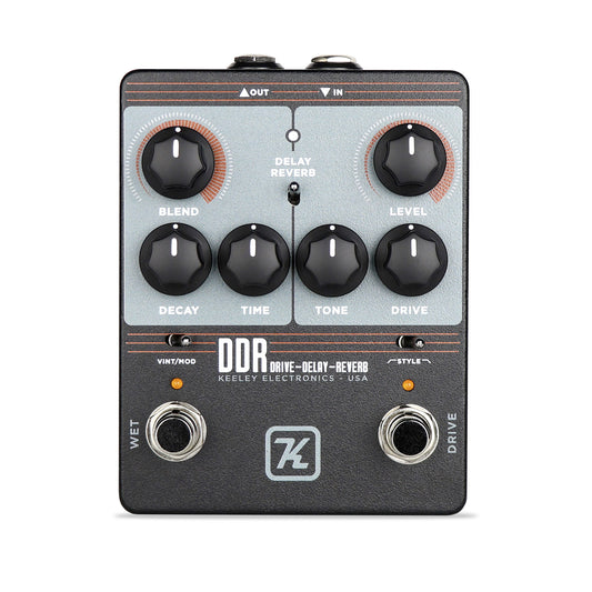 Pédale DDR (DRIVE DELAY REVERB), drive avec délai ou réverb
