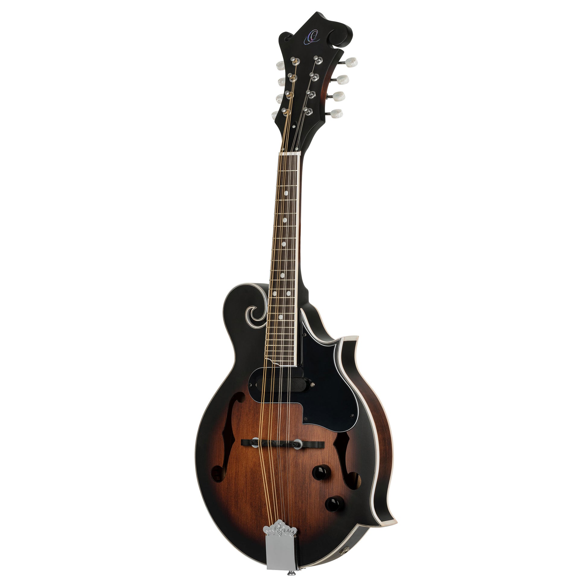RMFE30, mandoline 8 cordes style F, micro simple, table épicéa, fond & éclisses érable, manche érable, whiskey burst satiné