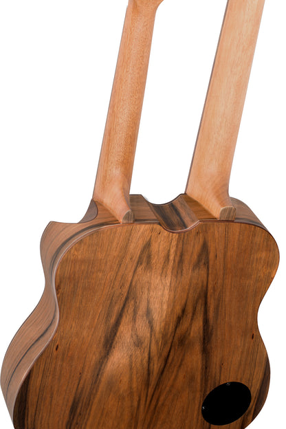 HYDRA-BSTE, modèle double manche (Basse 4 cordes / Ténor 4 cordes), EQ Ortega Custom, table dao, fond et éclisses dao, housse