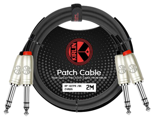 Câble patch MEDIUM 2x Jack stéréo/2x Jack stéréo, 2 mètres, noir