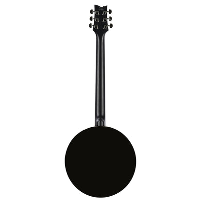 OBJ3506, banjo 6 cordes, 30 tirants, cercle aluminium, manche acajou, résonateur acajou, housse, noir satiné