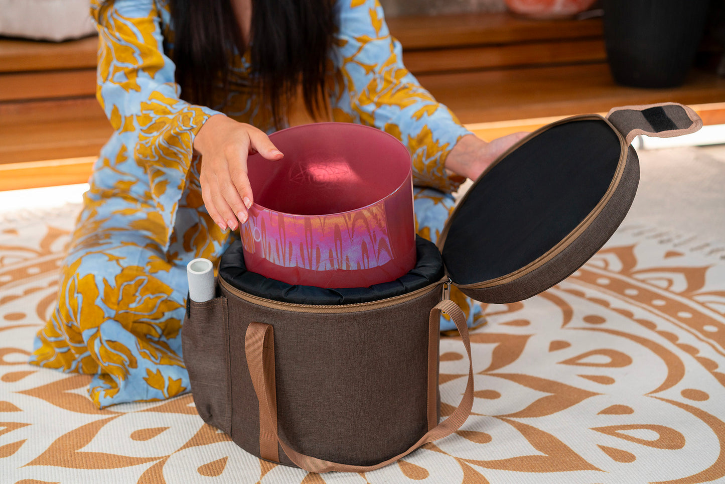 SINGING BOWL SONIC ENERGY CRYSTAL 174 HZ, COLORIS BRANDY ROSE