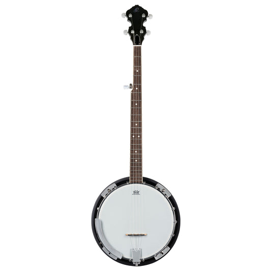 OBJ150, banjo 5 cordes, 18 tirants, fond & éclisses acajou, manche acajou, touche palissandre, whiskey burst satiné