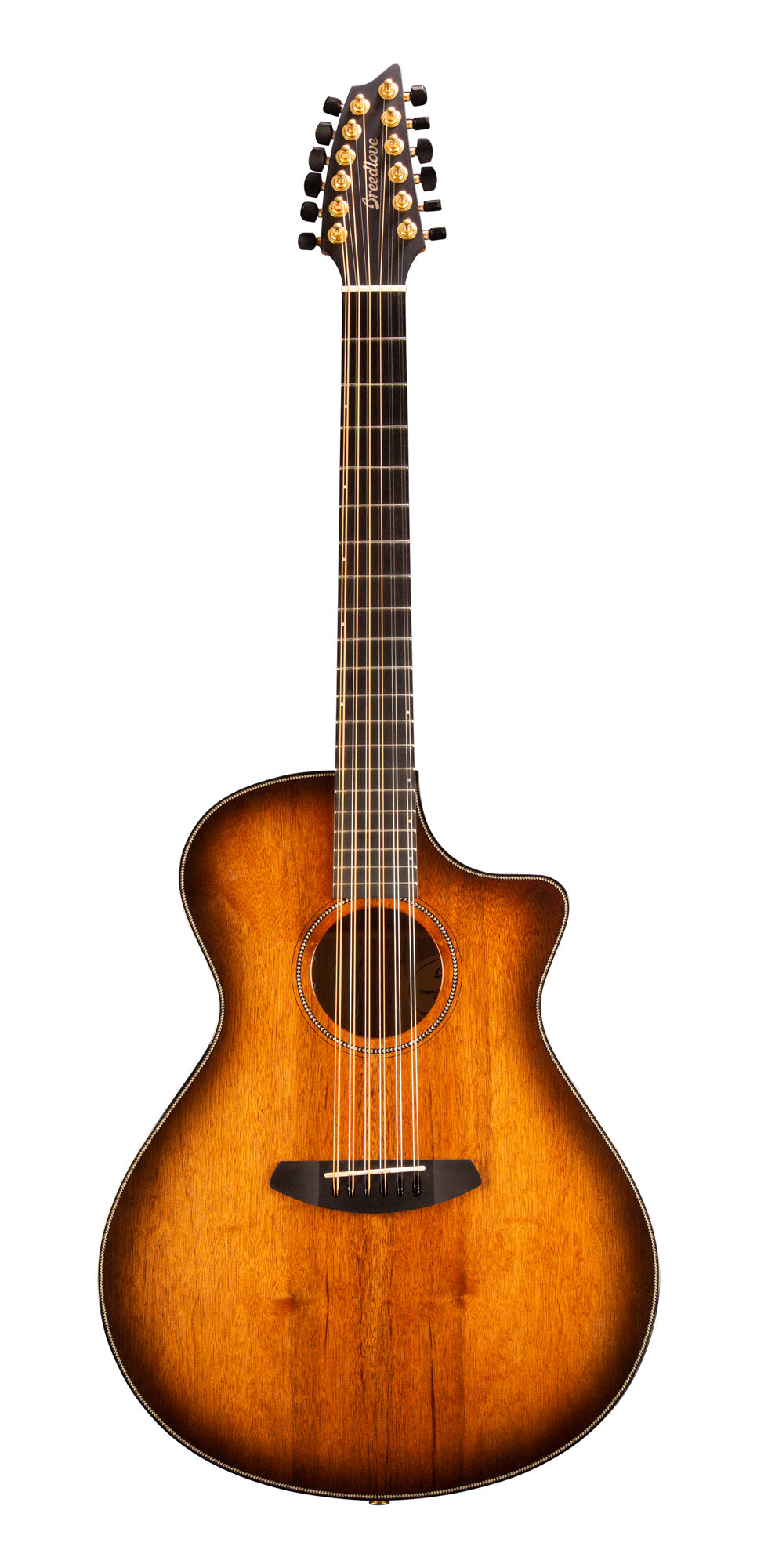 OREGON CONCERTO BOURBON CE 12C, table myrtlewood massif, f/e myrtlewood massif, EQ LR Baggs EAS VTC, étui, bourbon
