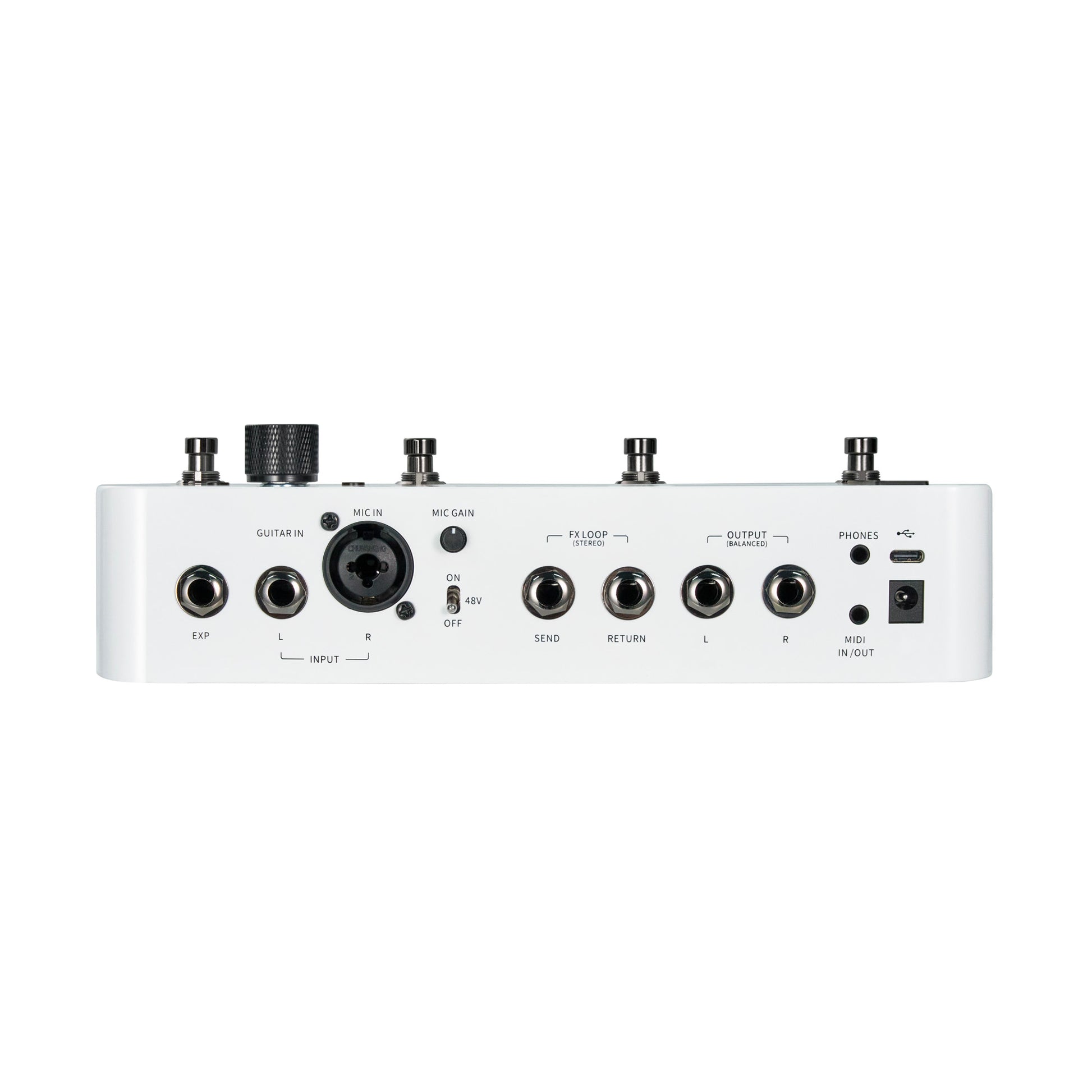 Pédalier multi-effets GS1000, processeur intelligent de profilage d'ampli, écran tactile 5", 350 effets, 120 emplacements, blanc