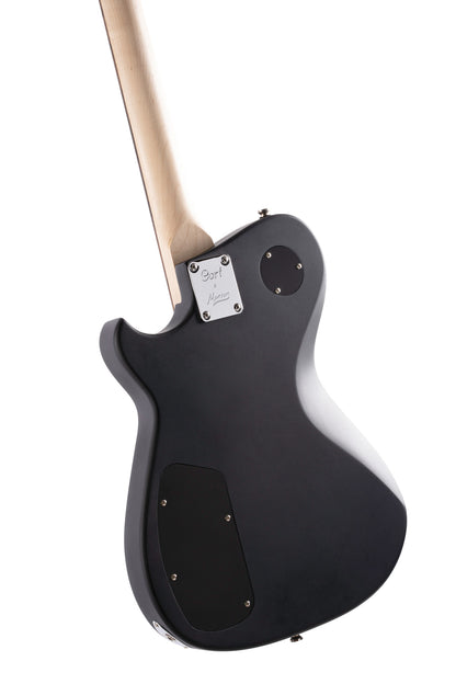 MBM-2P, signature Matt Bellamy, corps tilleul, manche érable, micros Manson & P90,"Kill" bouton, noir satiné