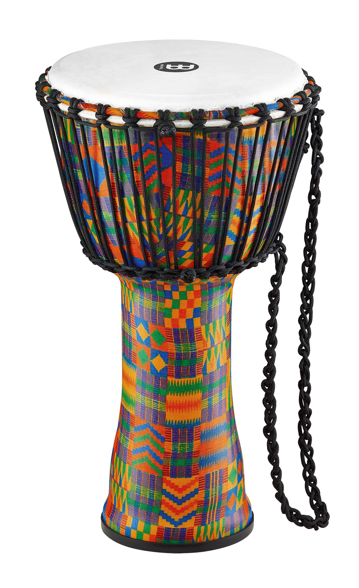 Djembé 10" Travel, fût et peau synthétiques, ultra léger, hauteur 51 cm, cordage nylon HTP 4mm pré-étiré, Kenyan Quilt