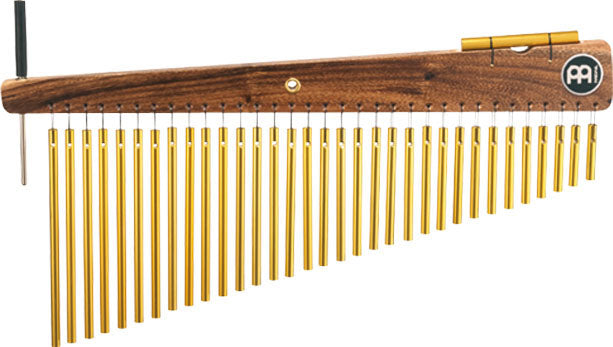 Chimes 33 barres, simple rang, alliage aluminium anodisé doré, chime hautes fréquences incluse, ambre