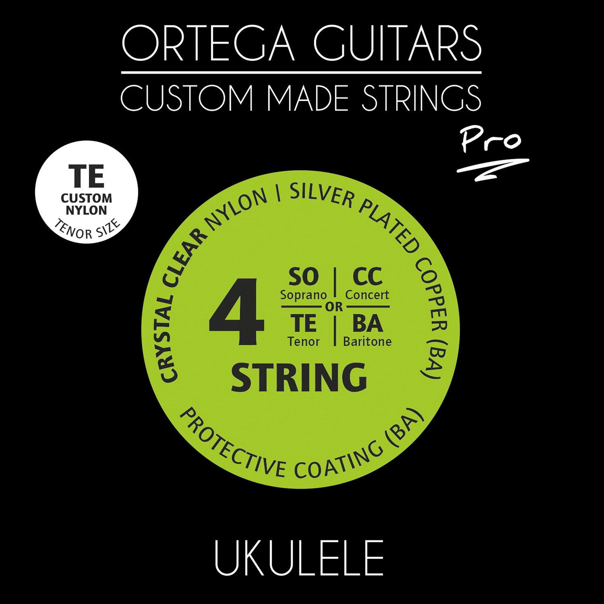 Jeu CUSTOM PRO pour ukulélé ténor, nylon Crystal transparent
