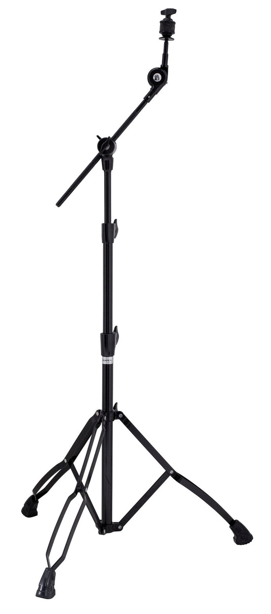 Support cymbale perche Mars, Tilter à paliers, perchette escamotable, réglage 2 niveaux, double embase, noir