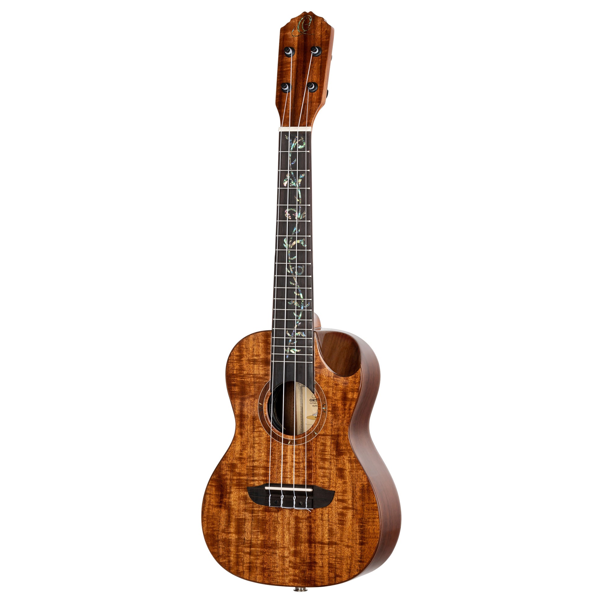 RUET-ACA, modèle Elite Concert pan coupé ergonomique, EQ MagusFly, table acacia massif, fond & éclisses acacia, naturel brillant