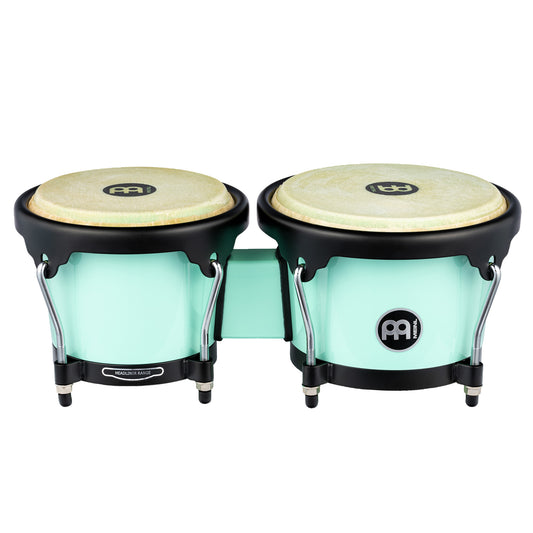 Bongos Journey 6" 1/2 & 7" 1/2, fûts ABS, peaux buffle sélectionnées, cercles arrondis, accastillage noir poudré, Seamfoam Green