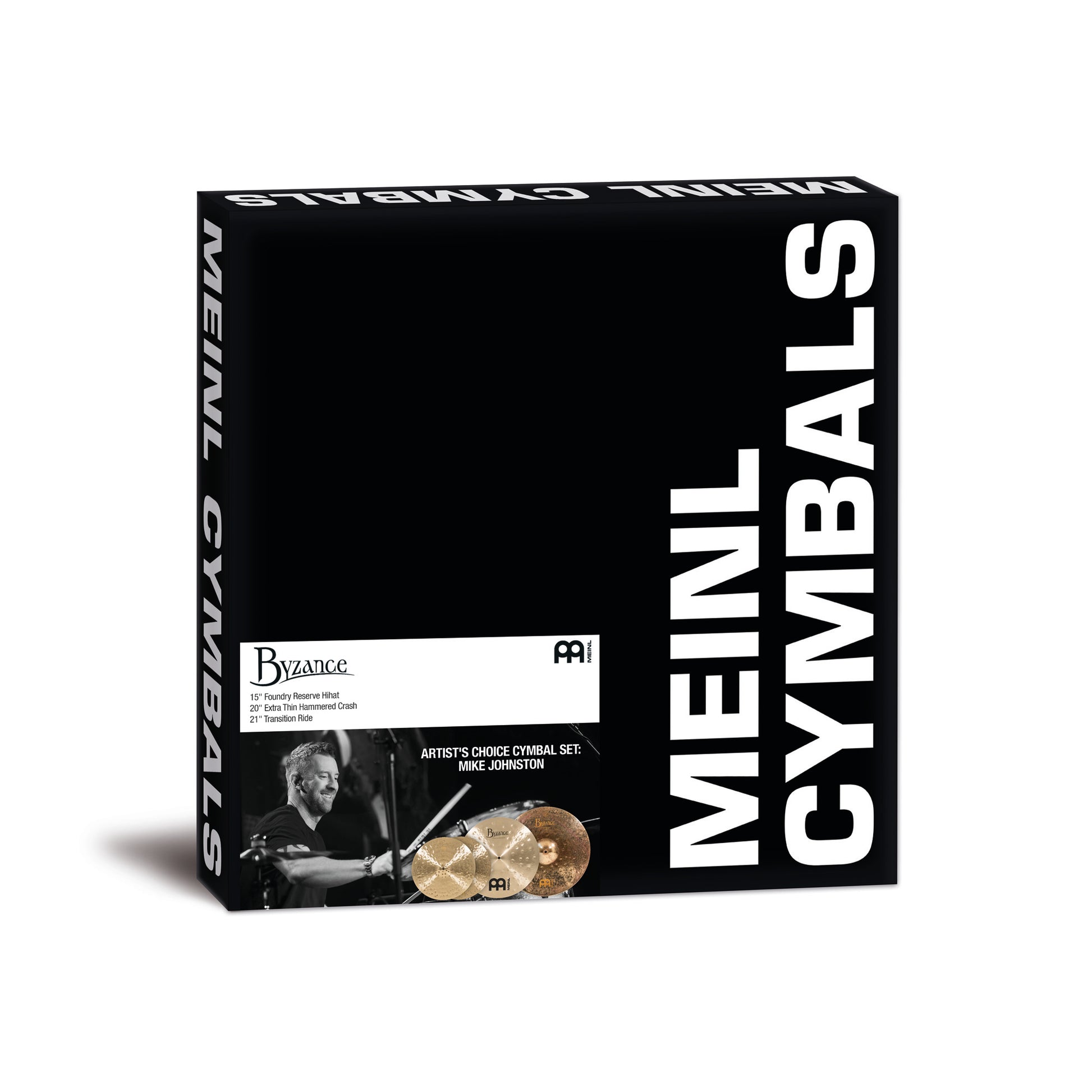 Pack de cymbale Mike Johnston Meinl Byzance Artist's Choice 15"20"21" alliage bronze B20 Traditional, Raw