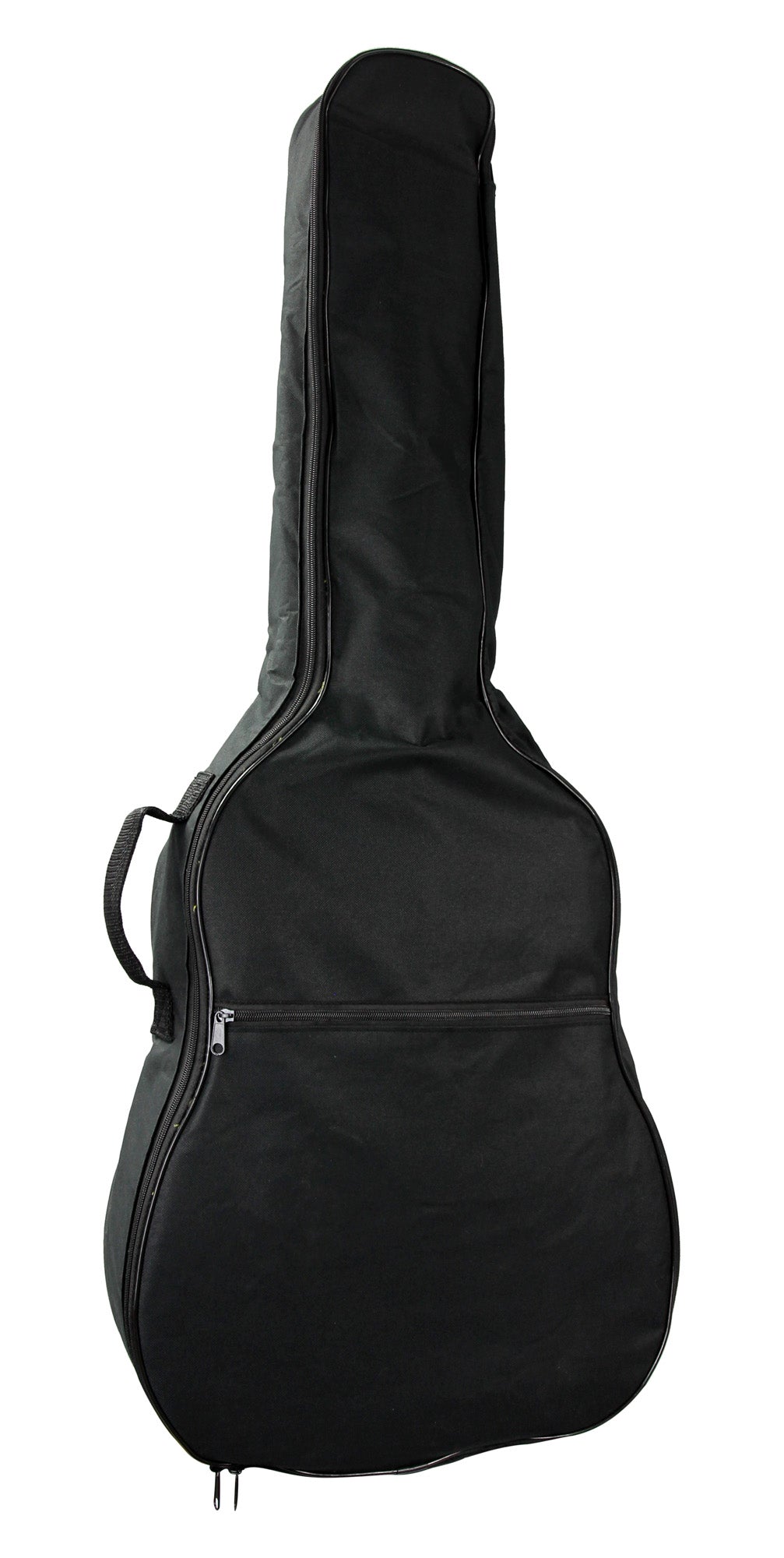 Housse guitare dreadnought, rembourrée 5 mm, poignée, courroies réglables, renfort à la base, poche extérieure, noir