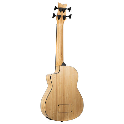 RUNAB-UB, modèle Ukebass, pan coupé, EQ MagusUkePro, table, f/e bambou massif, manche bambou, ouïe en F, housse, naturel satiné
