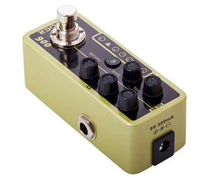 Pédale US CLASSIC DELUXE, préampli numérique type Tweed Blues, deux canaux, EQ 3 bandes par canal, jaune et noir