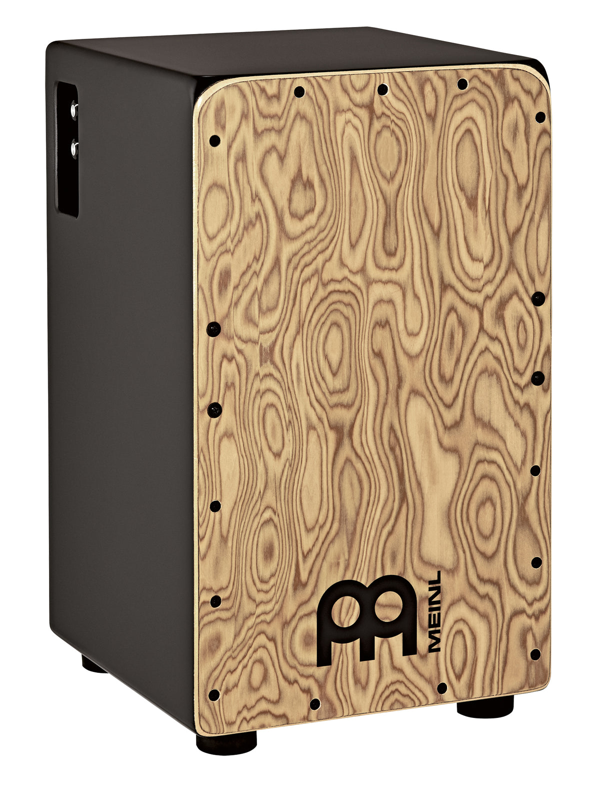 CAJON PRE-AMPLIFIE MEINL MAKAH-BURL, CORPS EN BOULEAU BALTIQUE, 3 PIEZO, SNARE, FINITION NOIR MAT