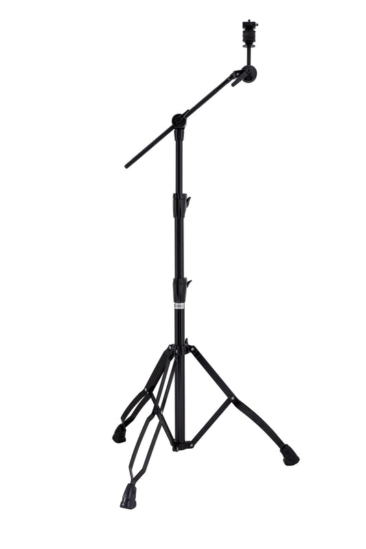 Support cymbale perche Armory, serrage Quick-Lock, perchette escamotable, réglages complets, double embase, noir