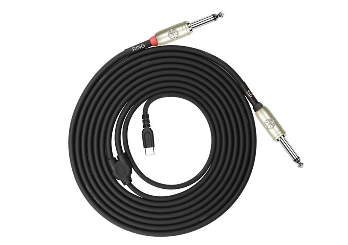 Câble patch USB-C/2x Jack mono, 3 mètres, noir