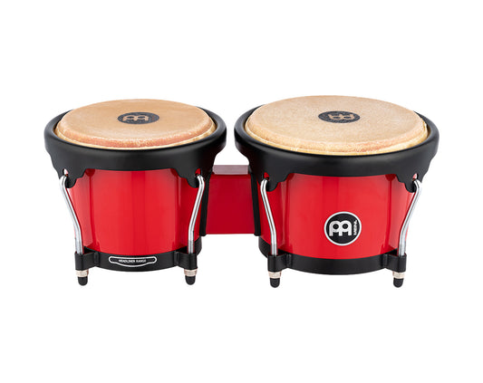 Paire bongos Journey 6" 1/2 & 7" 1/2, fûts ABS, peaux buffle sélectionnées, cercles arrondis, accastillage noir poudré, Rouge