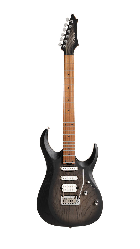 X700 Triality, corps frêne, touche érable, trémolo CFA-III, micros Fishman Fluence, housse, black burst