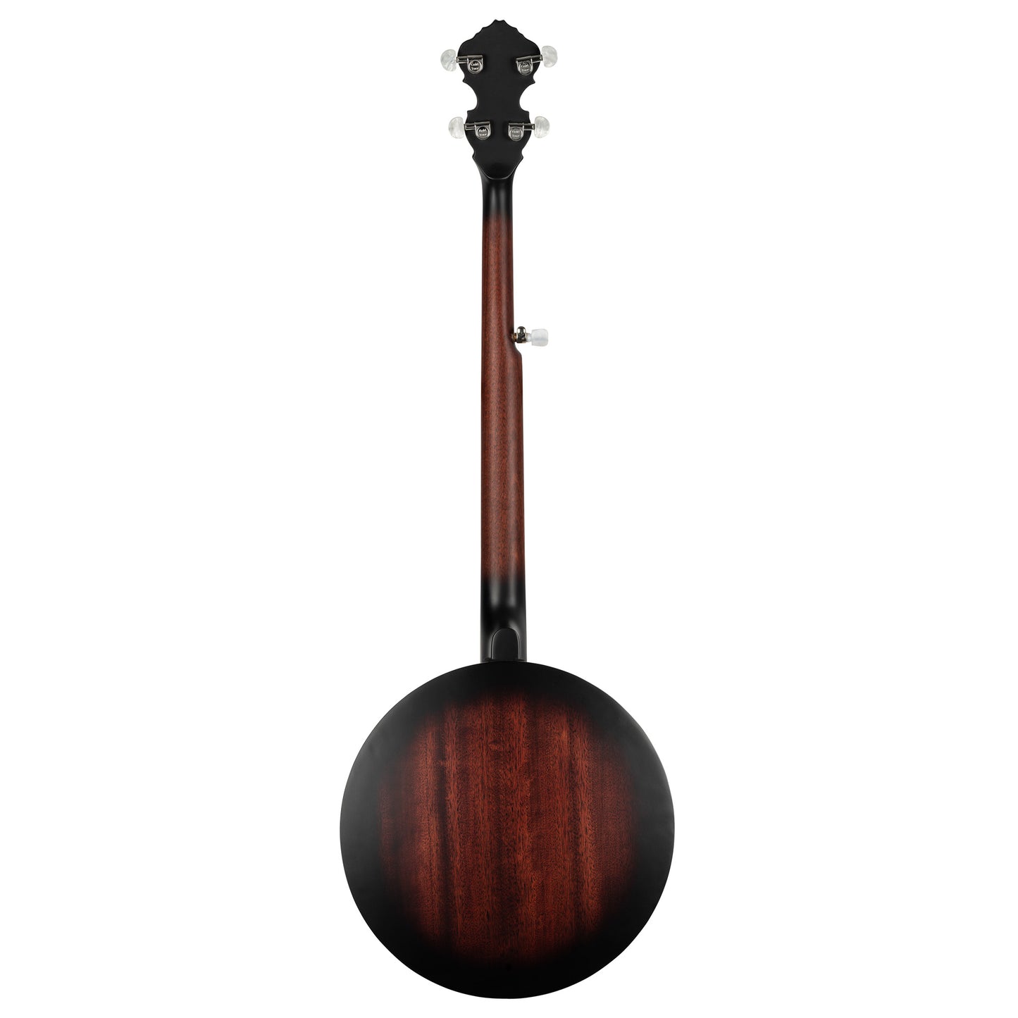 OBJ150, banjo 5 cordes, 18 tirants, fond & éclisses acajou, manche acajou, touche palissandre, whiskey burst satiné