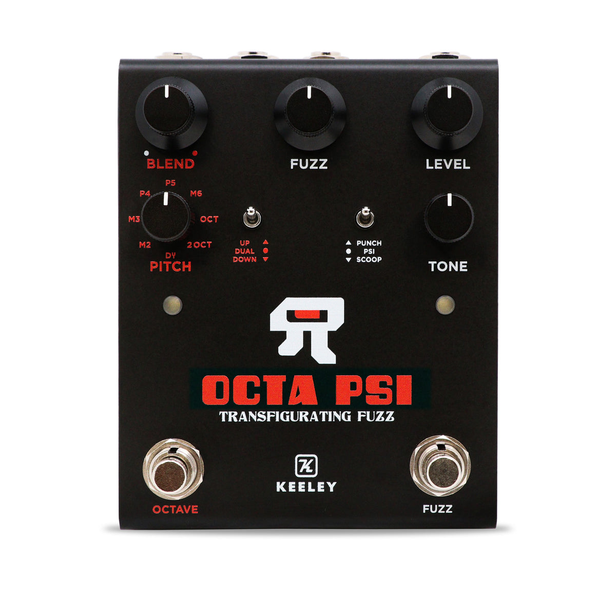Pédale OCTA PSI, octaver et pitch-shifter combiné à un fuzz analogique, noir