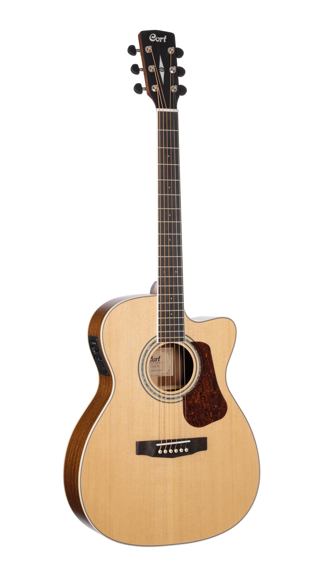 L710F, forme OM, table épicéa Sitka massif, f/e acajou massif, EQ Fishman Presys , naturel satiné