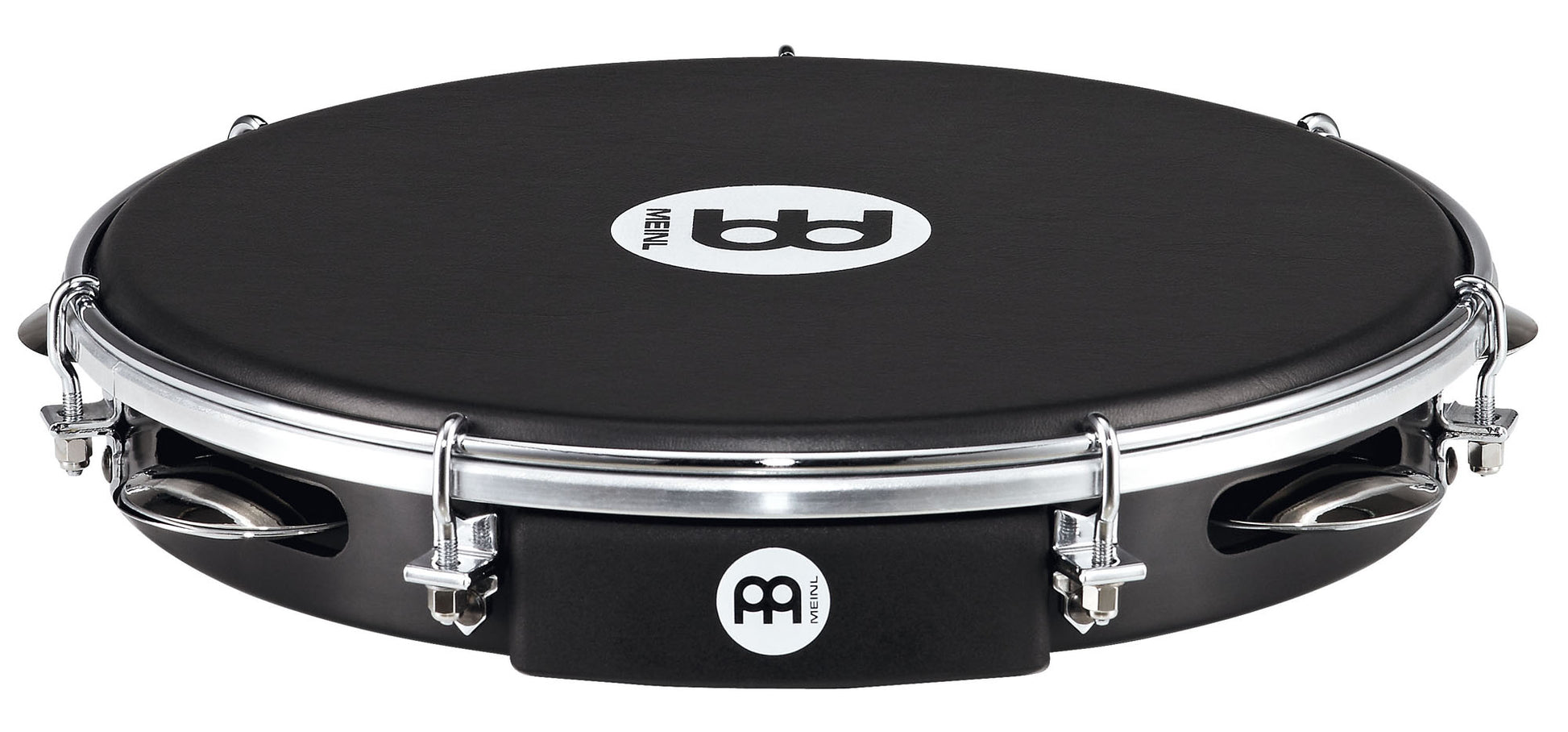Pandeiro 10", fût ABS, peau Napa remplaçable, accastillage chromé, 1 rangée de cymbalettes, noir