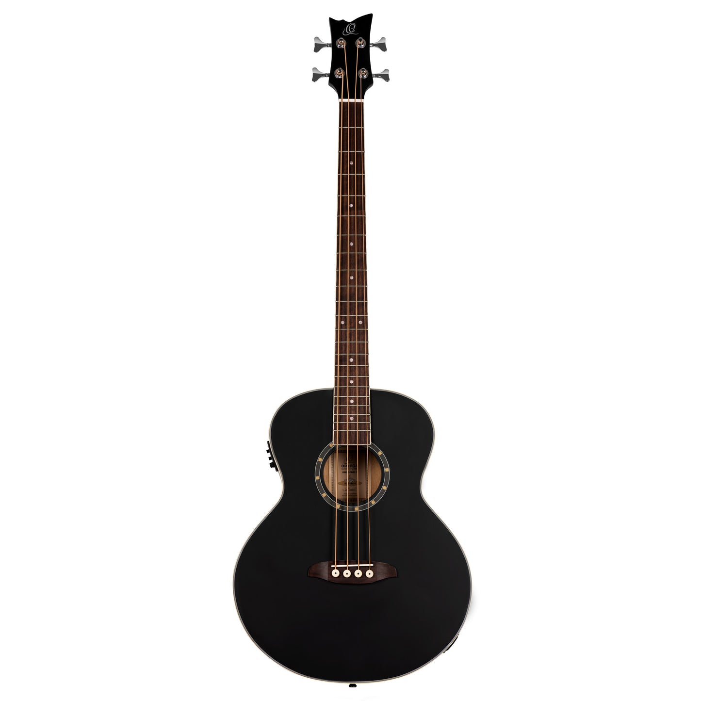 D7E-SBK-4, basse 4 cordes, EQ Ortega MagusPro/B, table épicéa, f/e acajou, manche acajou, noir satiné