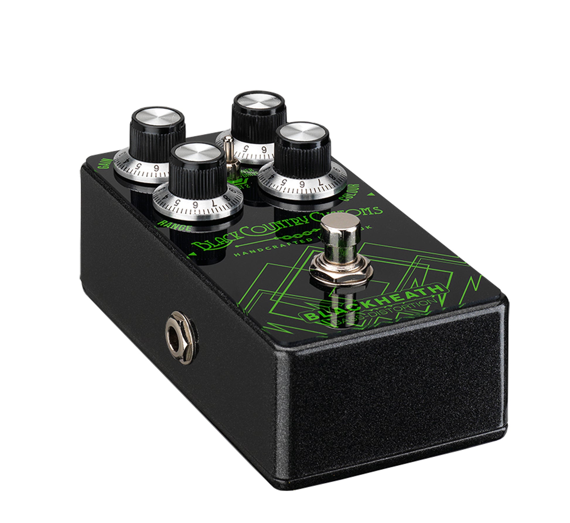 Pédale distorsion BLACKHEATH, 3 modes (DIST 1/DIST 2/OVERDRIVE), noir et vert