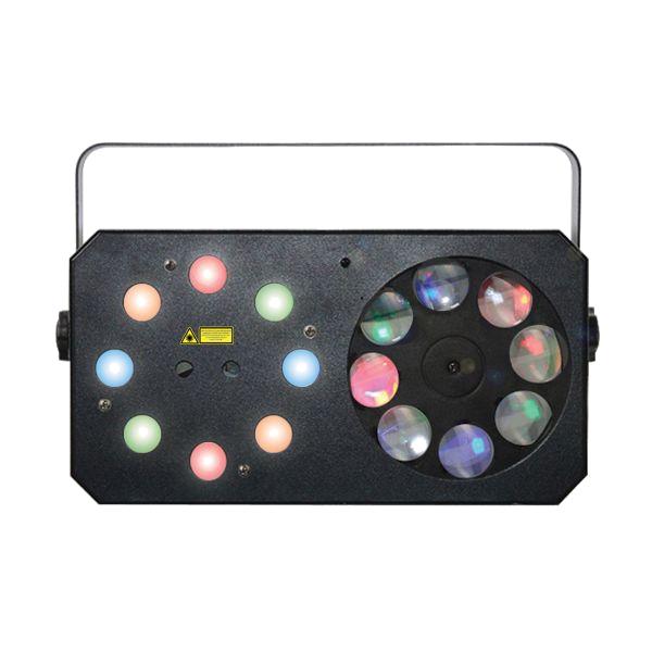 Power Lighting METEOR V 3-in-1 Lichtshow: Wash, Gobos Moonflower, Mehrpunkt-Laser Rot und Grün